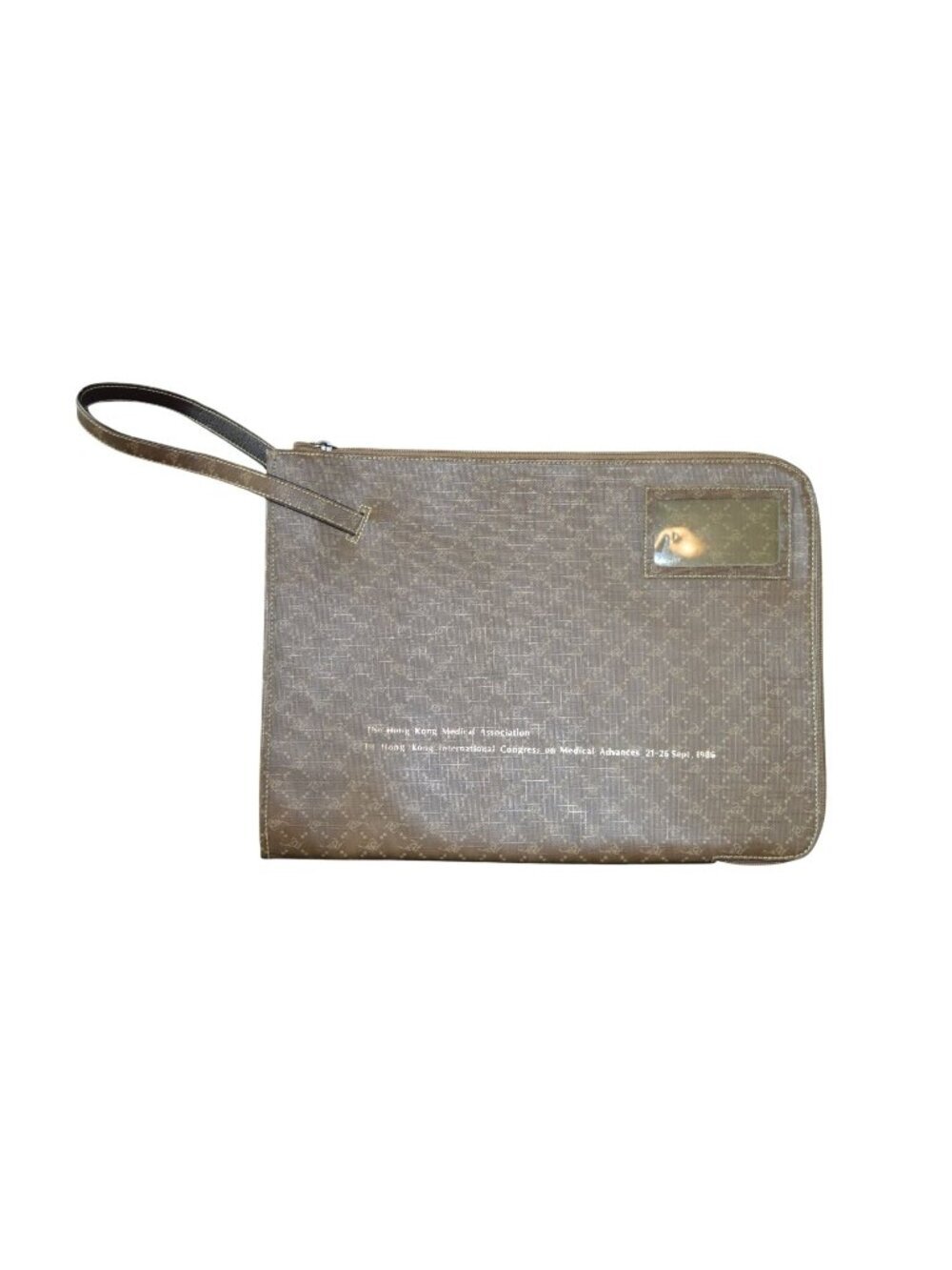 Vintage 80s Hong Kong Medical Association Zip Around File Bag Business Travel